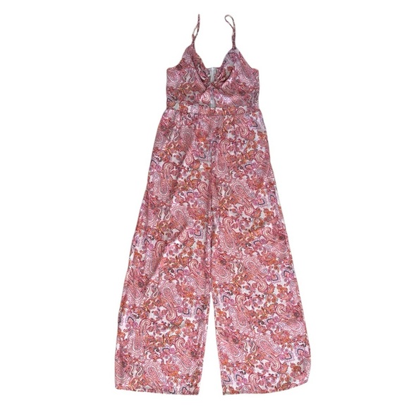 NWT Sweet Lemon baby pink paisley metal ring cutout jumpsuit size M - Picture 4 of 9